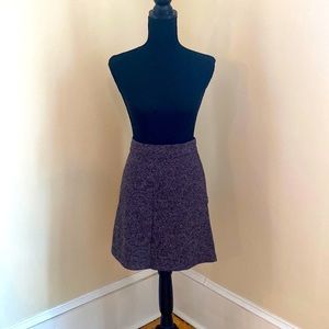 Petite purple flare mini skirt